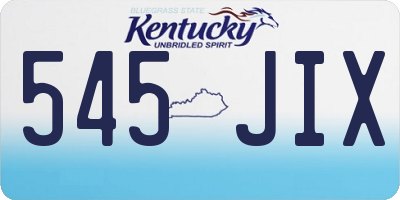 KY license plate 545JIX