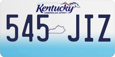 KY license plate 545JIZ