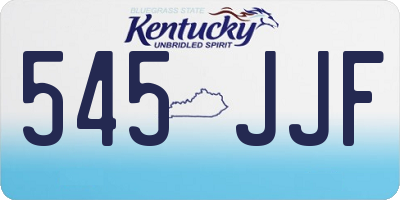 KY license plate 545JJF