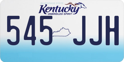 KY license plate 545JJH