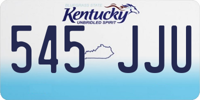 KY license plate 545JJU