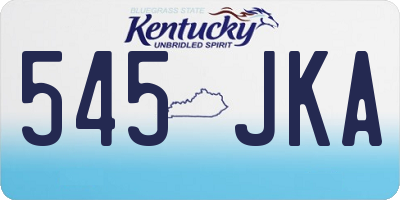 KY license plate 545JKA