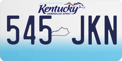 KY license plate 545JKN