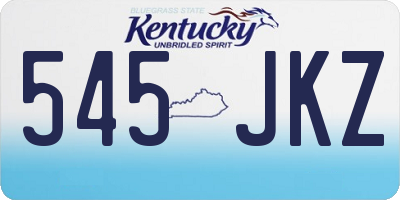 KY license plate 545JKZ