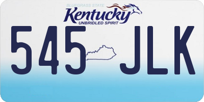 KY license plate 545JLK