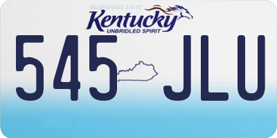 KY license plate 545JLU