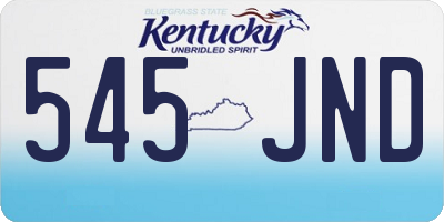 KY license plate 545JND