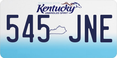 KY license plate 545JNE