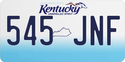 KY license plate 545JNF