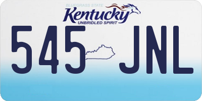 KY license plate 545JNL