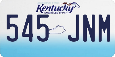 KY license plate 545JNM