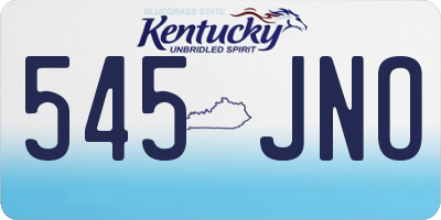 KY license plate 545JNO