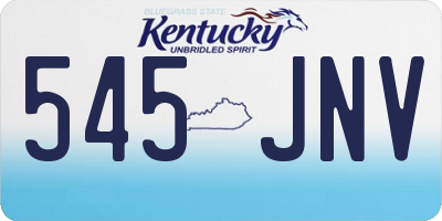 KY license plate 545JNV