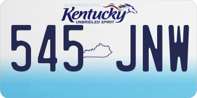 KY license plate 545JNW