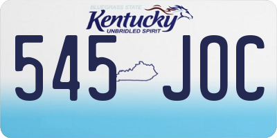 KY license plate 545JOC