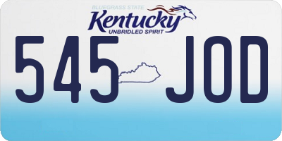 KY license plate 545JOD