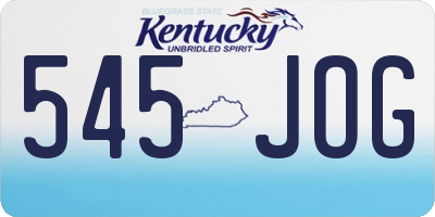 KY license plate 545JOG