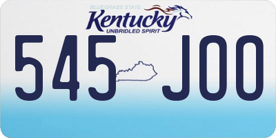 KY license plate 545JOO