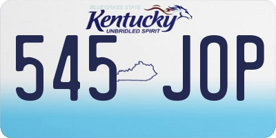 KY license plate 545JOP