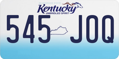 KY license plate 545JOQ
