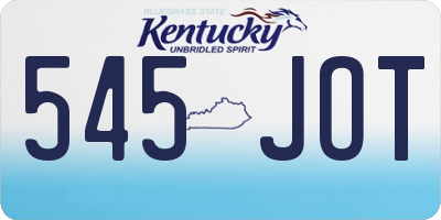 KY license plate 545JOT