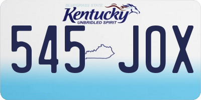 KY license plate 545JOX