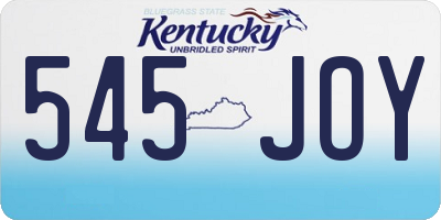 KY license plate 545JOY