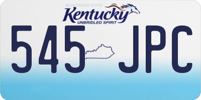 KY license plate 545JPC