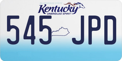 KY license plate 545JPD