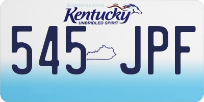 KY license plate 545JPF
