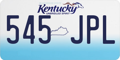 KY license plate 545JPL