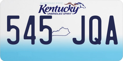 KY license plate 545JQA