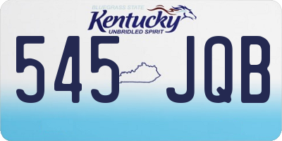 KY license plate 545JQB