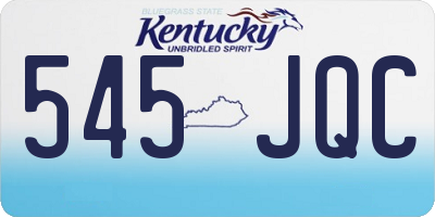 KY license plate 545JQC
