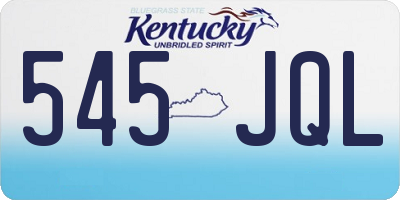 KY license plate 545JQL