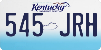 KY license plate 545JRH