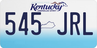 KY license plate 545JRL