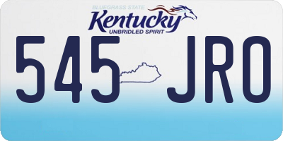KY license plate 545JRO