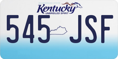 KY license plate 545JSF