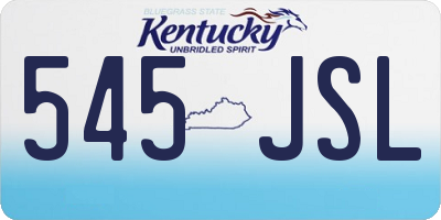 KY license plate 545JSL
