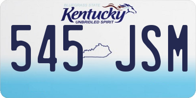 KY license plate 545JSM