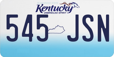 KY license plate 545JSN