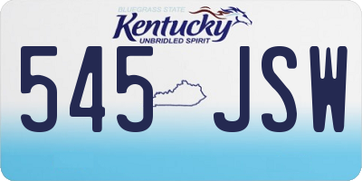KY license plate 545JSW