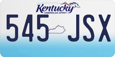 KY license plate 545JSX