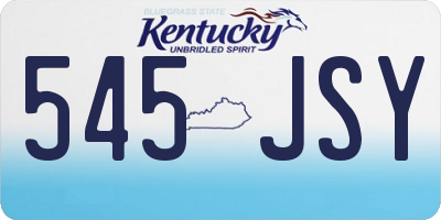 KY license plate 545JSY