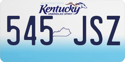 KY license plate 545JSZ