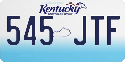 KY license plate 545JTF