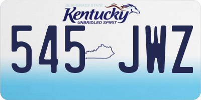 KY license plate 545JWZ