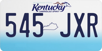 KY license plate 545JXR