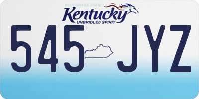 KY license plate 545JYZ